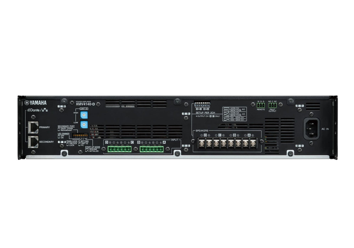 Yamaha XMV4140-D 4-Channel Dante-Enabled Powered Amplifier - 560W, view 2