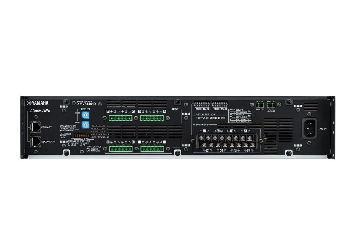 Yamaha XMV8140-D 8-Channel Dante Equipped Powered Amplifier - 1120W, view 2