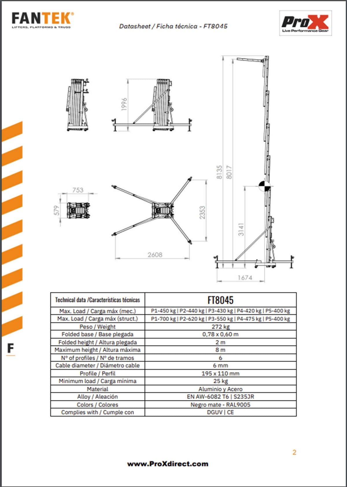 ProX XTF-FT8045 Compact Front-Loading Lifting Line Array Systems Adapter, view 12