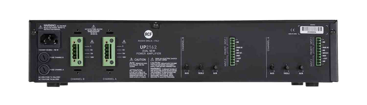 RCF UP-2162 2 Channel Power Amplifier - 2 x 160 Watt, view 2