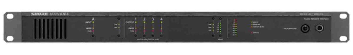Shure MXWANI4, 4 Channel Audio Network Interface