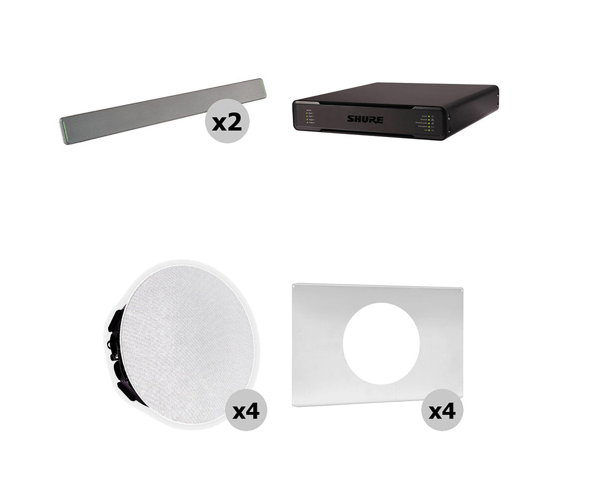 Shure 712X AL-V Ecosystem Pkg w/ Mic & Processor & Ceiling Speakers Speaker
