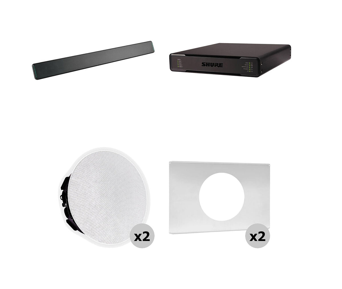 Shure 712P B-V Ecosystem Pkg w/ Mic & Processor & Ceiling Speakers Speaker