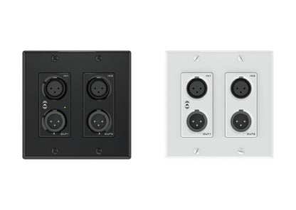QSC unDX2IO+, QSC Dante/AES67 Network XLR Audio Wall Plate, view 2