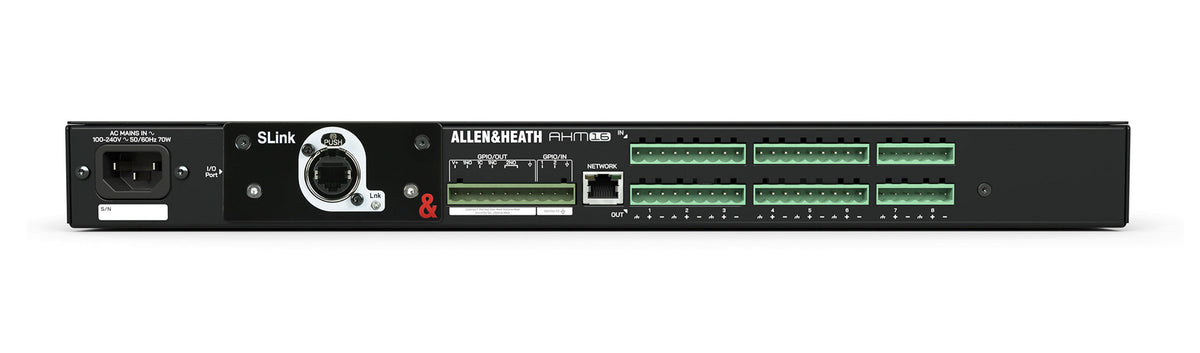 Allen & Heath AHM-16 1RU 16x16 Audio Matrix Processor 8x8 Local Analog, view 4