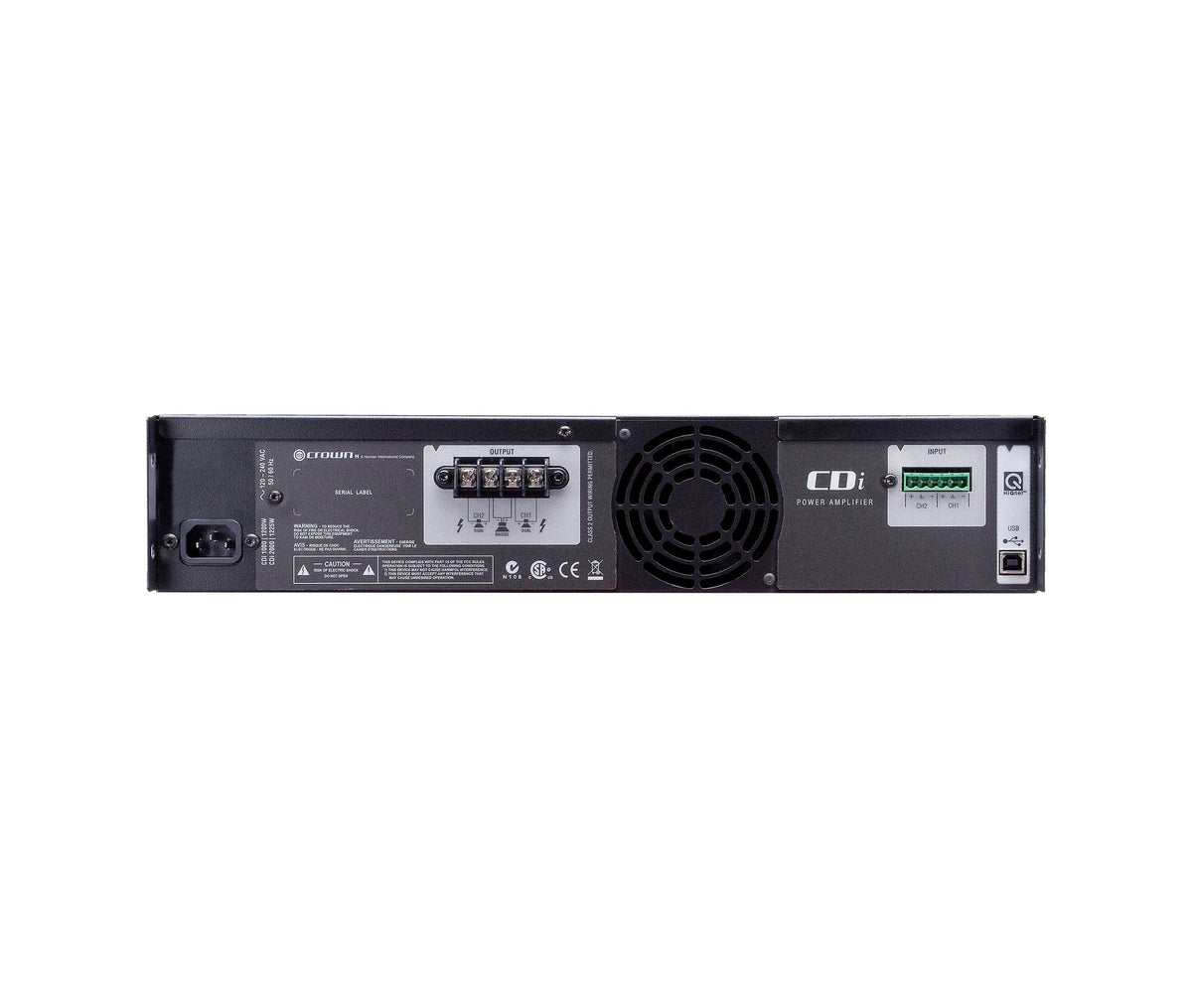 Crown CDI-2000 Two-Channel Commercial Power Amplifier - 800 Watt, view 3