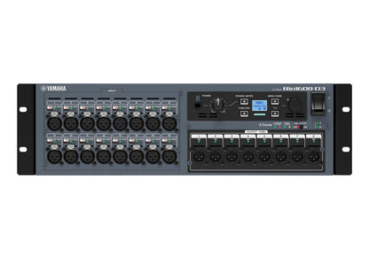 Yamaha Rio1608 D3, 16x8 Dante I/O Rack with 16 Inputs and 8 Outputs, view 2