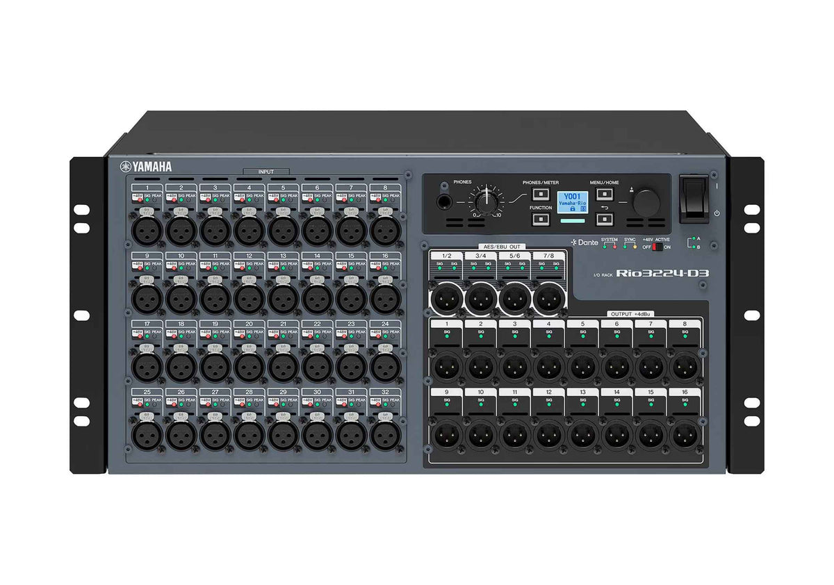 Yamaha Rio3224 D3, 32x16 Dante I/O Rack with 8 AES EBU Outputs, view 3
