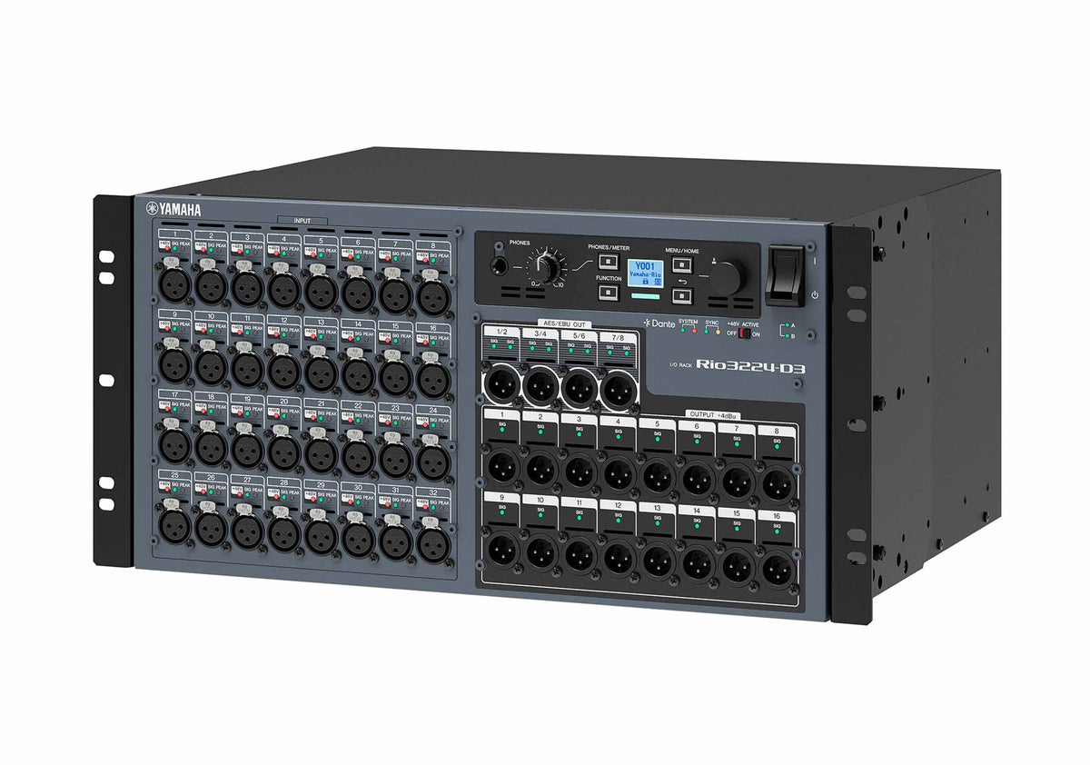 Yamaha Rio3224 D3, 32x16 Dante I/O Rack with 8 AES EBU Outputs, view 4