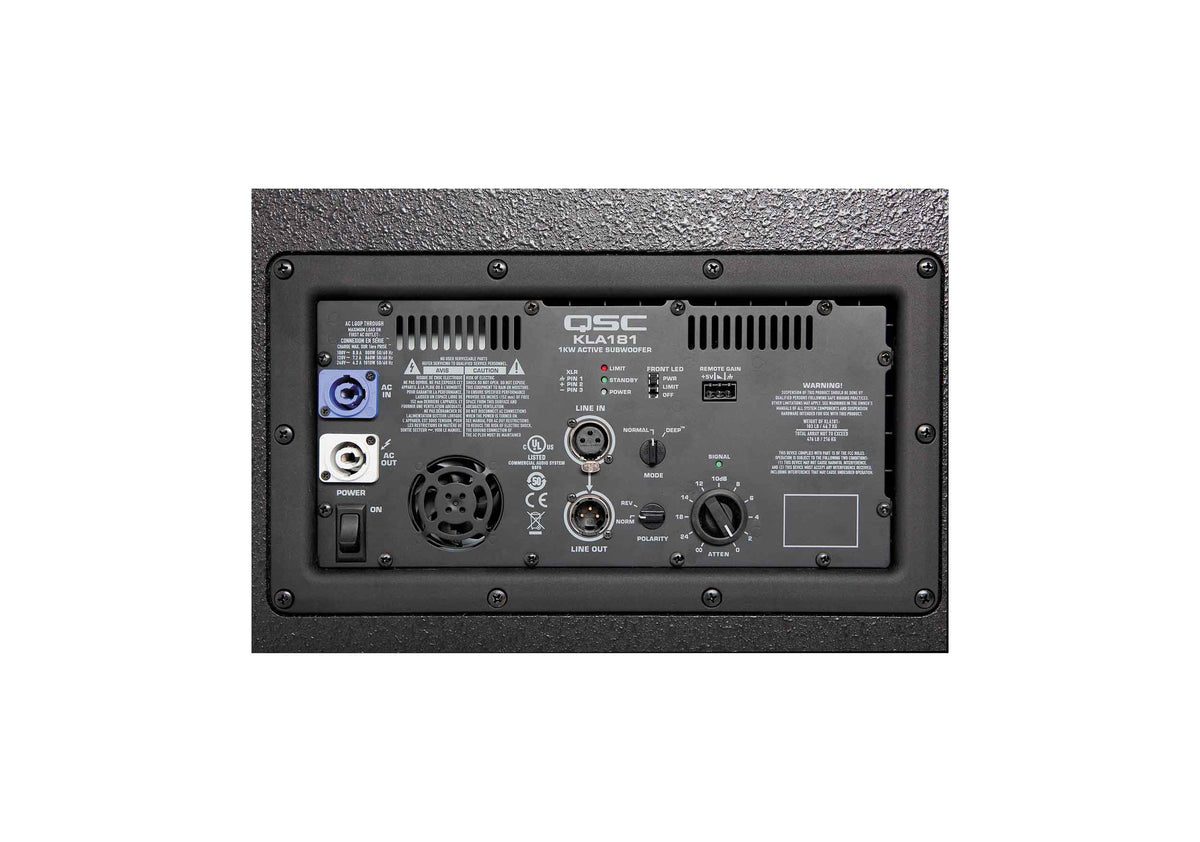 QSC KLA181-BK 1000W Powered 18-Inch Flying Subwoofer- Black, view 3