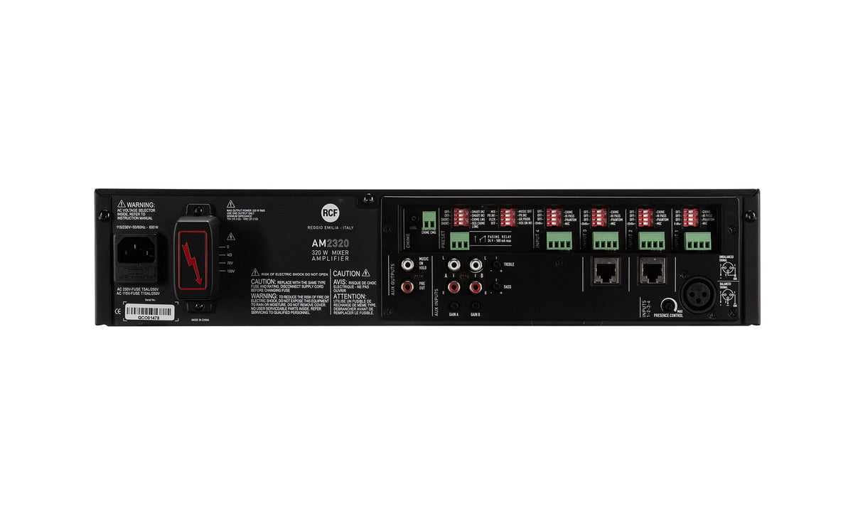 RCF AM2320 5-Input Digital Mixer/ Amplifier, 4 Ohm/70/100V - 160 W, view 5