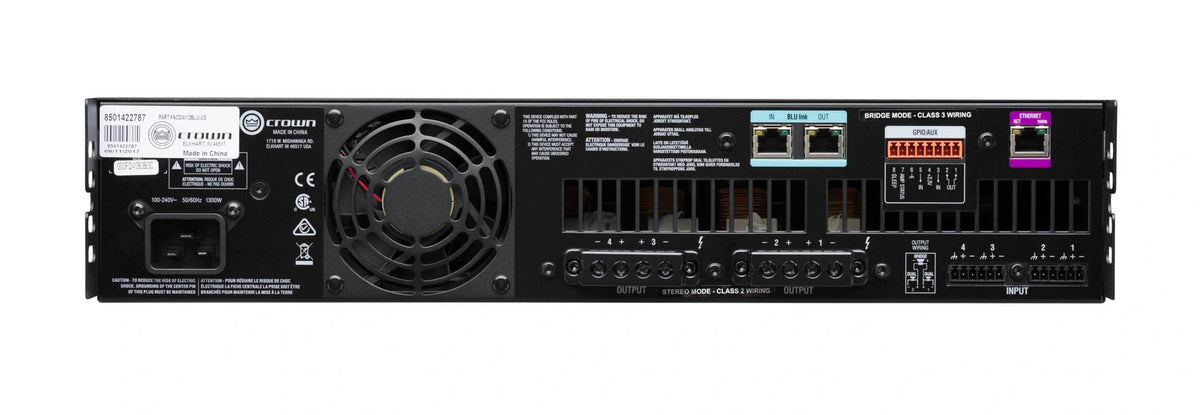 Crown CDI4X1200BL 4-Channel Drive Core Series Power Amp w/ BLU link, view 8
