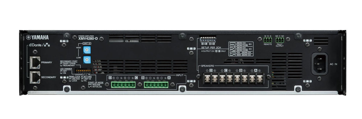 Yamaha XMV4280-D 4-Channel Dante-Enabled Powered Amplifier - 1120W, view 2