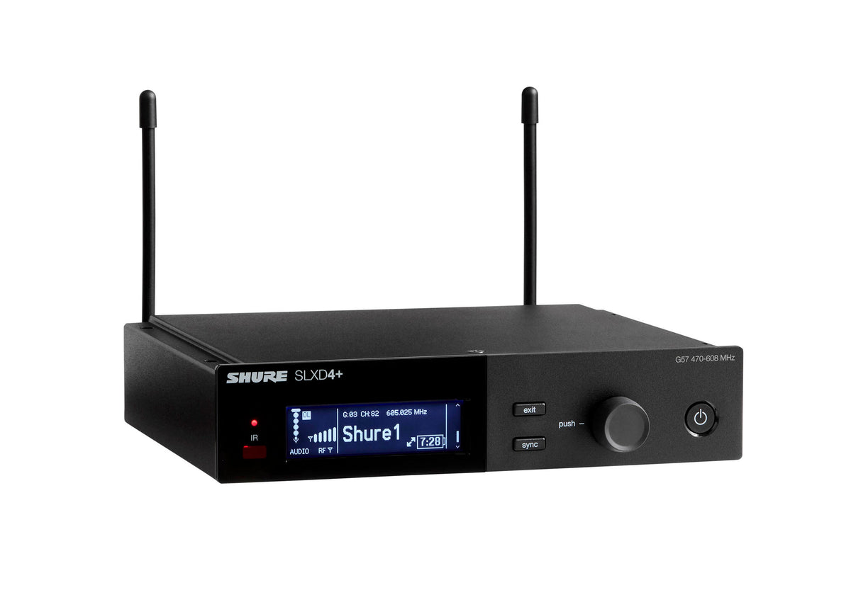 Shure SLXD14D+ Dual Wireless Bodypack System - G57: 470 to 608 MHz, view 2