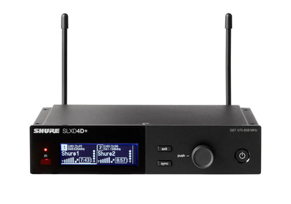 Shure SLXD4D+ Dual Channel Digital Wireless Receiver - G57 (470 to 608 MHz), view 2