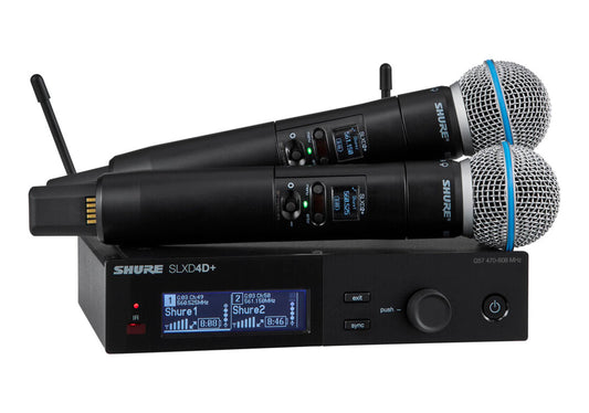 Shure SLXD24D+ /B58 Dual-Channel Wireless Handheld - G57 (470-608 MHz)