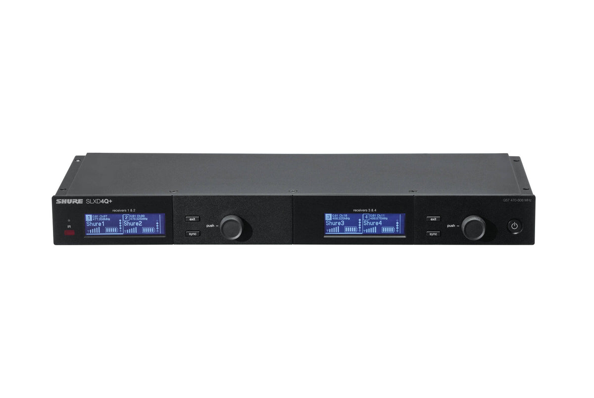 Shure SLXD4Q+ Quad-Channel Digital Rackmount Receiver - G57 (470-608 MHz), view 2