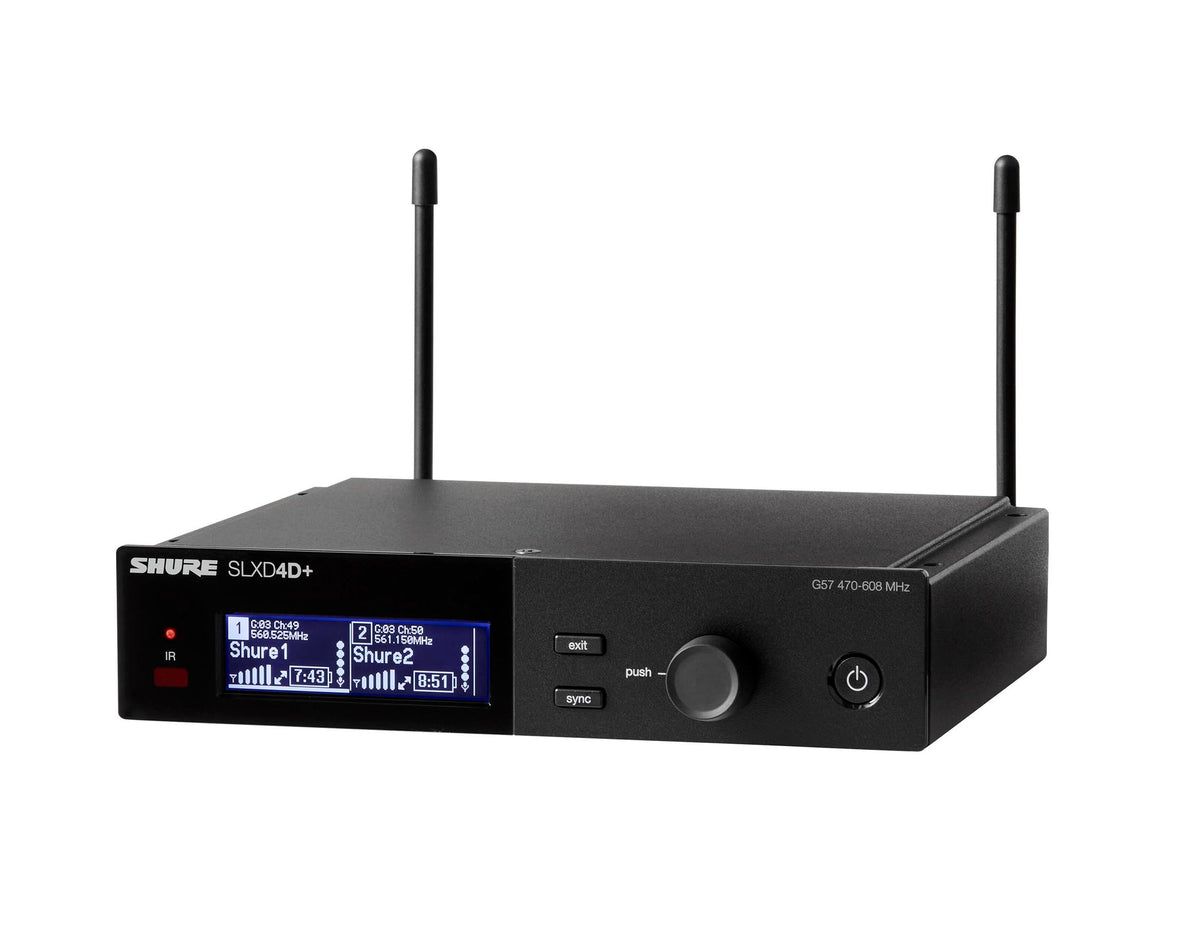 Shure SLXD4D+TA Dual-Channel Wireless Receiver - G57 (470-608 MHz), view 4