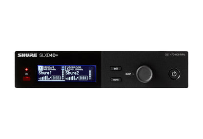Shure SLXD4D+TA Dual-Channel Wireless Receiver - G57 (470-608 MHz), view 5
