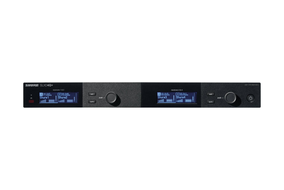 Shure SLXD4Q+TA Quad Wireless Rack Receiver (TAA - G57 (470-608 MHz), view 3