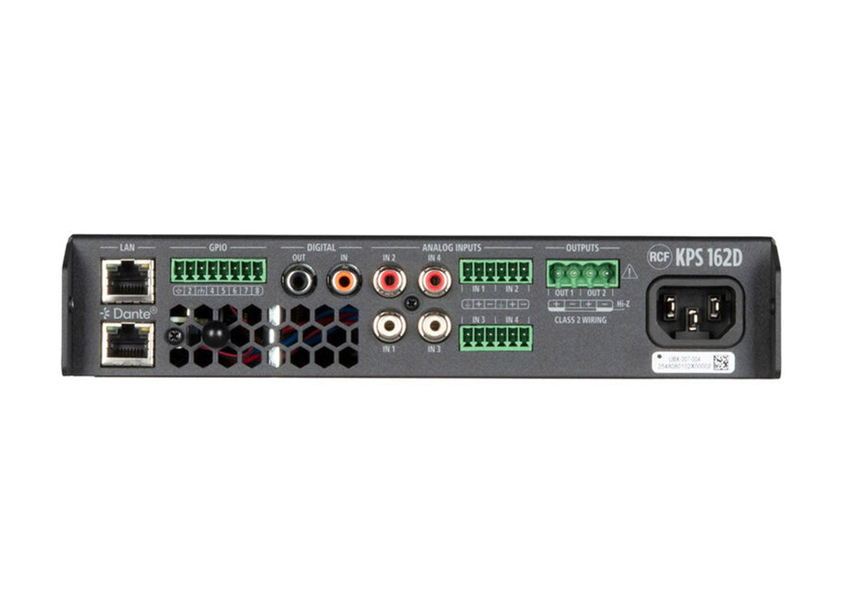 RCF KPS 162D Compact 2-Channel Class-D Amplifier with DSP and Dante - 2 x 160 W, view 2