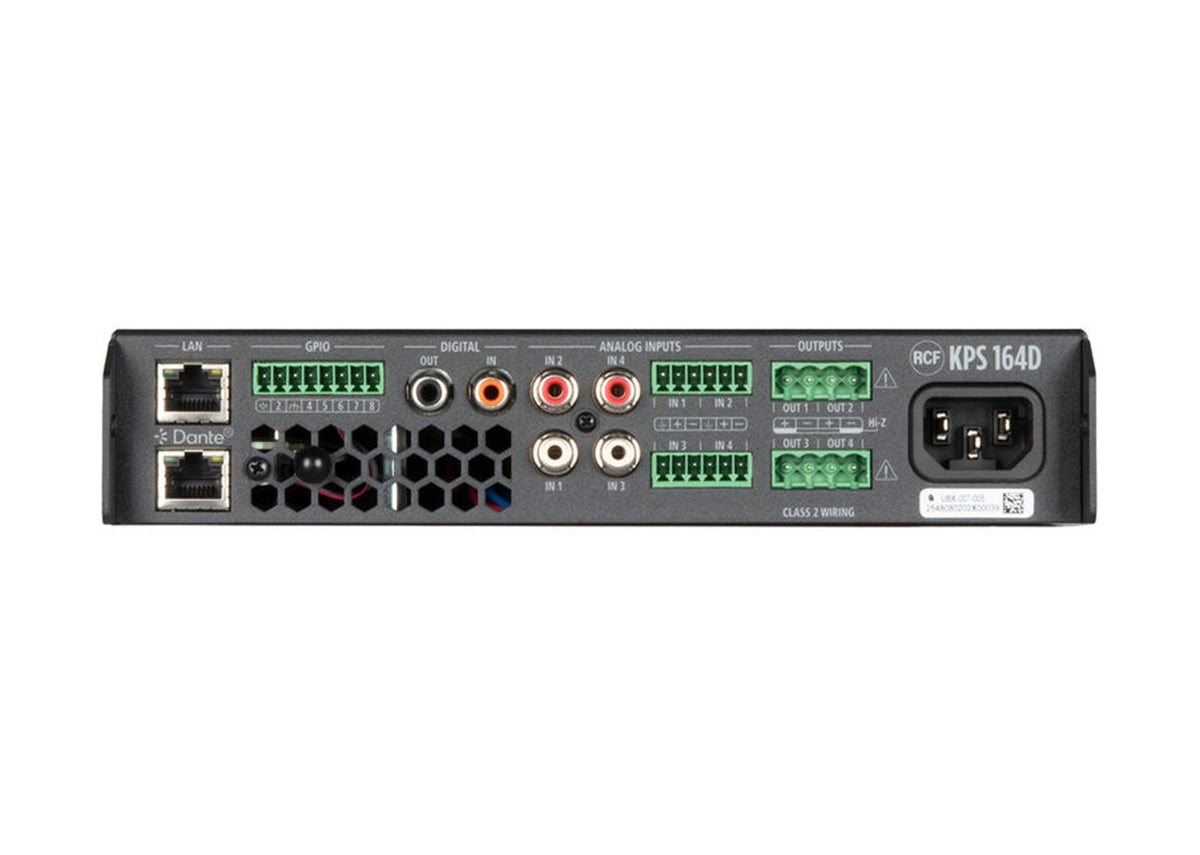 RCF KPS 164D Compact 4-Channel Class-D Amplifier with DSP and Dante - 4 x 160 W, view 3