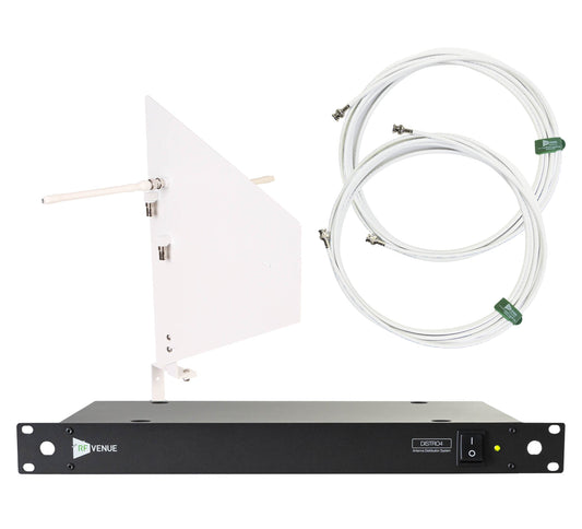 RF Venue DFINWDISTRO4 4-Channel Wireless Microphone Upgrade Pack with White Wall-Mount Fin