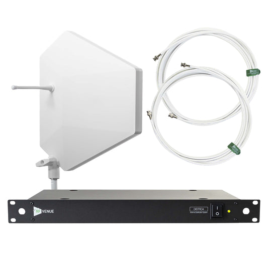 RF Venue DFIN-IPXWDISTRO4 4-Channel Wireless Mic Upgrade Pack with Diversity Fin IPX Antenna, White