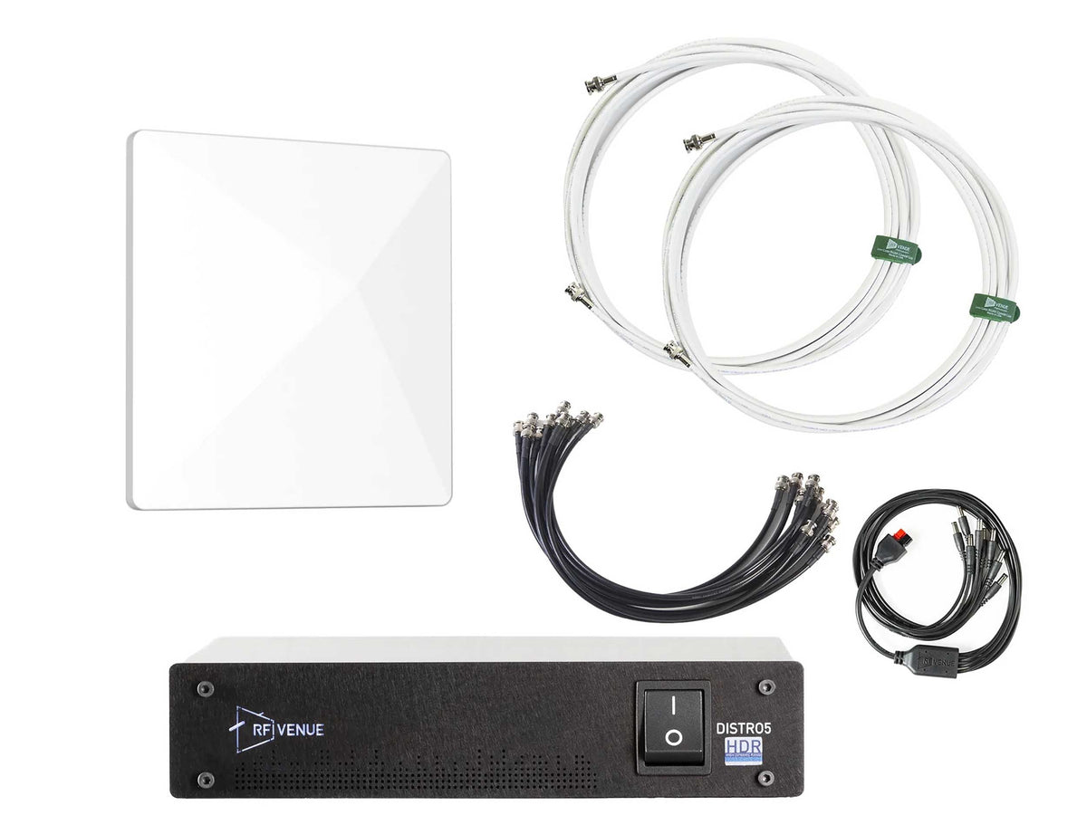 RF Venue D-ARCD5 5-Channel Wireless Mic Upgrade Pack with Diversity Architectural Antenna and DISTRO5
