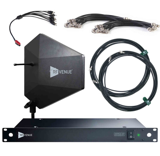 RF Venue DFIN-IPXD9 DISTRO9 HDR 9-Channel Wireless Mic Upgrade Pack with Diversity Fin IPX Antenna