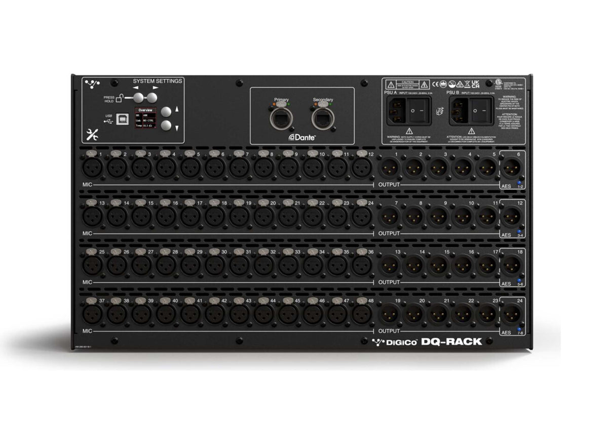 DiGiCo X-DQ-RACK 6U Dante Stage Rack with 48 Mic Input - DANTE only, view 2