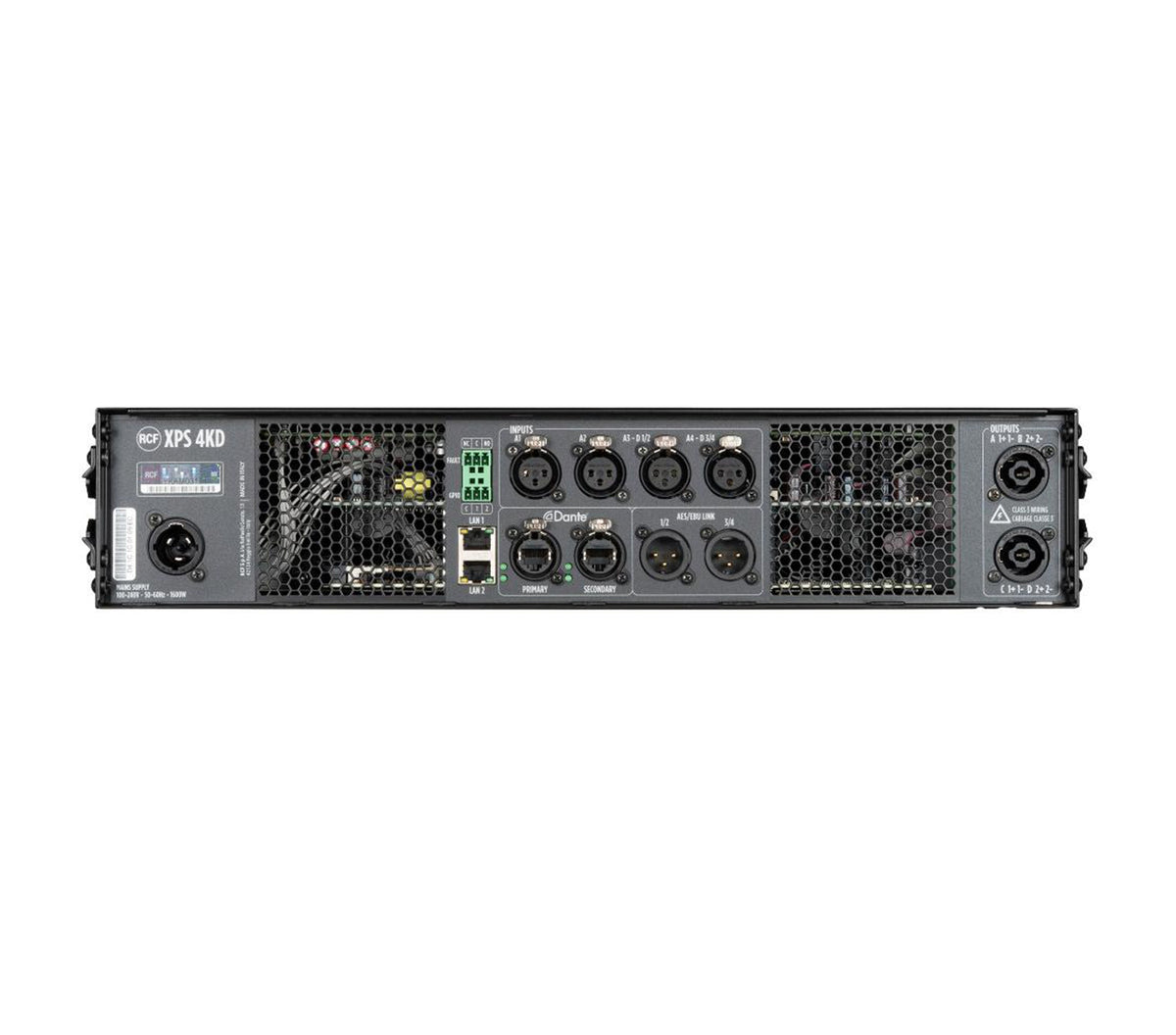 RCF XPS-4KD 4-Channel DSP Power Amplifier with Dante - 4000W, view 4