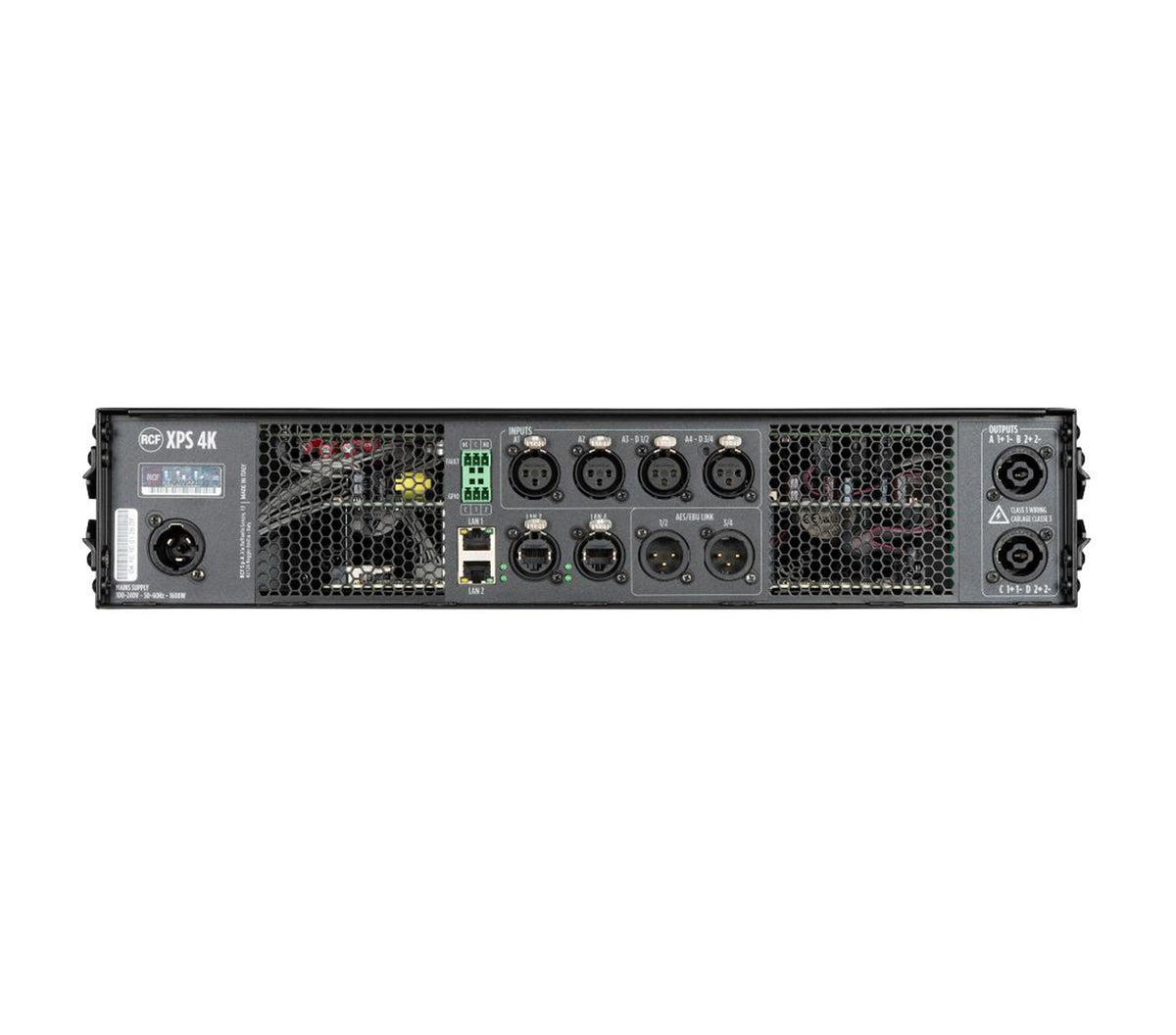 RCF XPS 4K 4-Channel Class D DSP Amplifier with RDNet and Touchscreen - 4000W, view 5