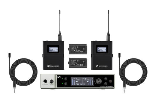 Sennheiser MKE 2 SET & Dual-Channel Wireless System w/ Two Omni