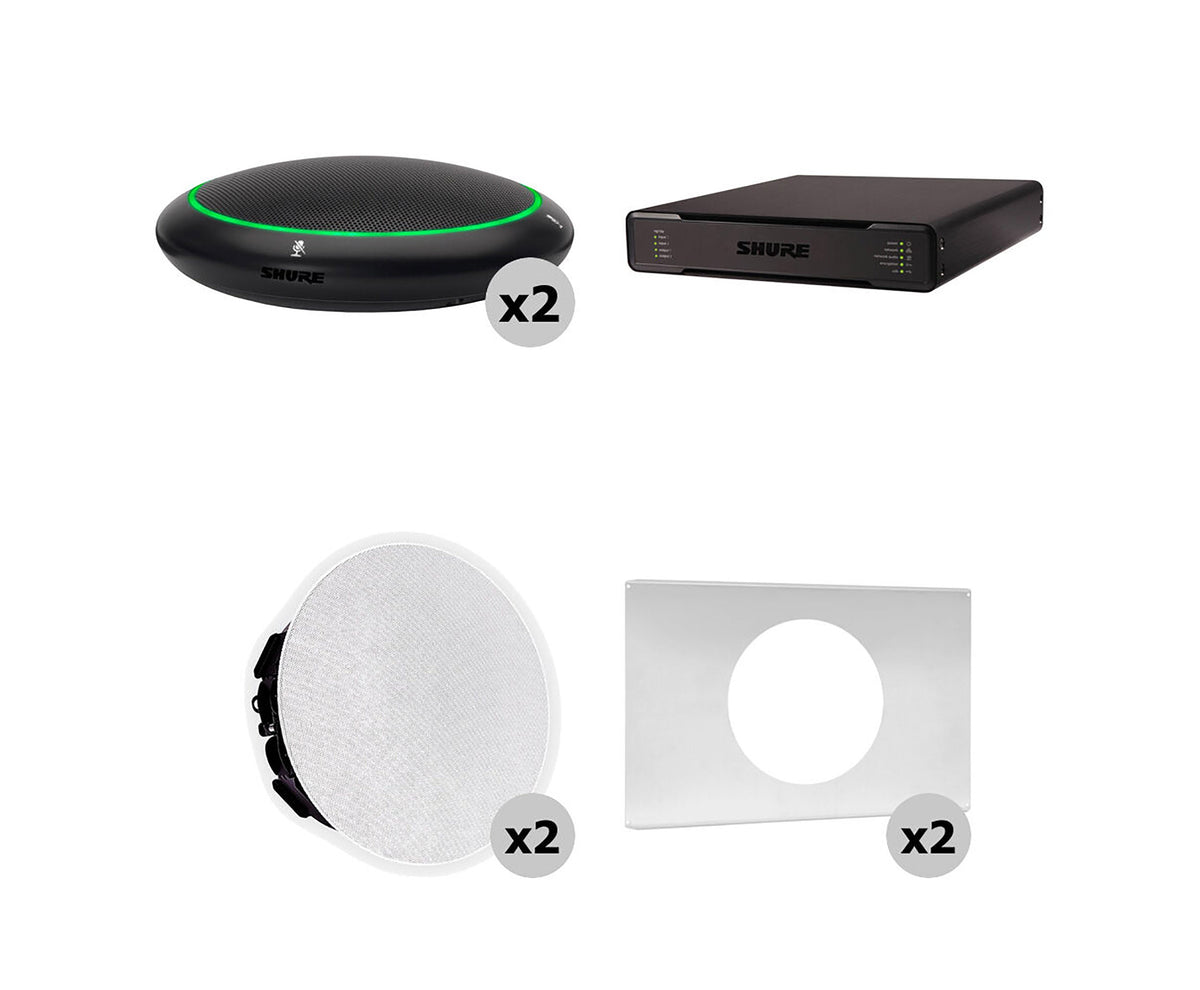 Shure 310X B-V Ecosystem Pkg w/ Mic & Processor & Ceiling Speakers Speaker