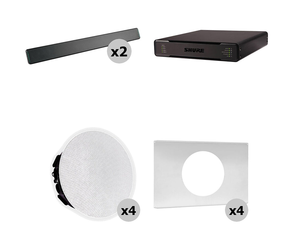 Shure 712X B-V Ecosystem Pkg w/ Mic & Processor & Ceiling Speakers Speaker