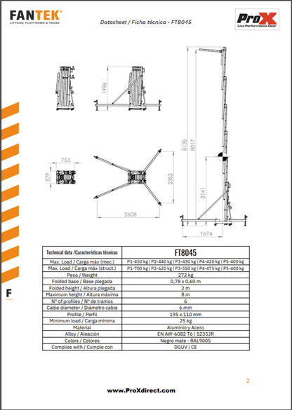 ProX XTF-FT8045 Compact Front-Loading Lifting Line Array Systems Adapter, view 12