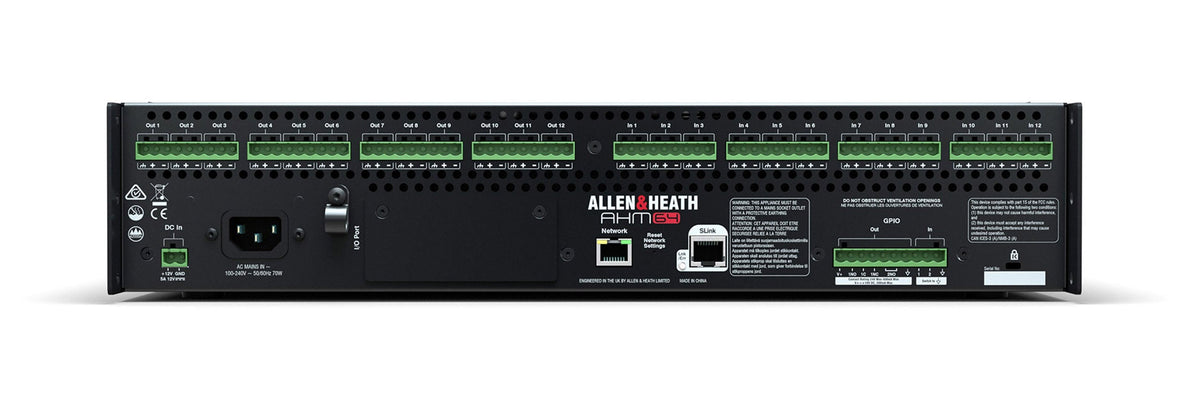 Allen & Heath AHM-64, 64x64 Audio Matrix Processor with 12x12 I/O, view 6