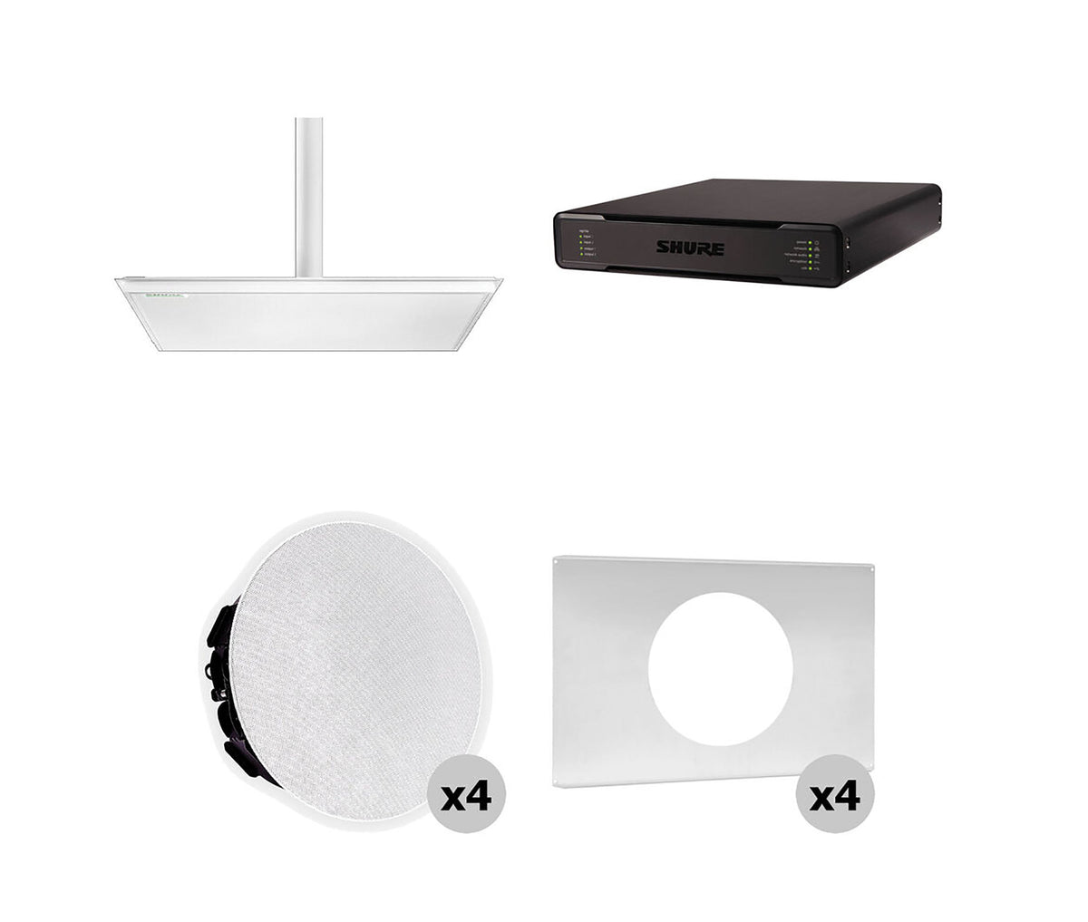 Shure Large Conf Room Bundle w/ MXA920-S Ceiling Mic & P300 IntelliMix