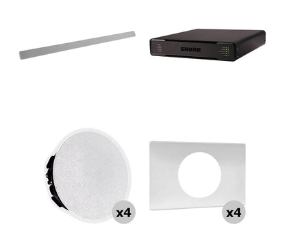 Shure 714P W-V Ecosystem Pkg w/ Mic & Processor & Ceiling Speakers Speaker