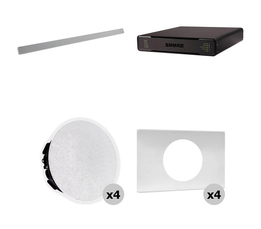 Shure 714P W-V Ecosystem Pkg w/ Mic & Processor & Ceiling Speakers Speaker