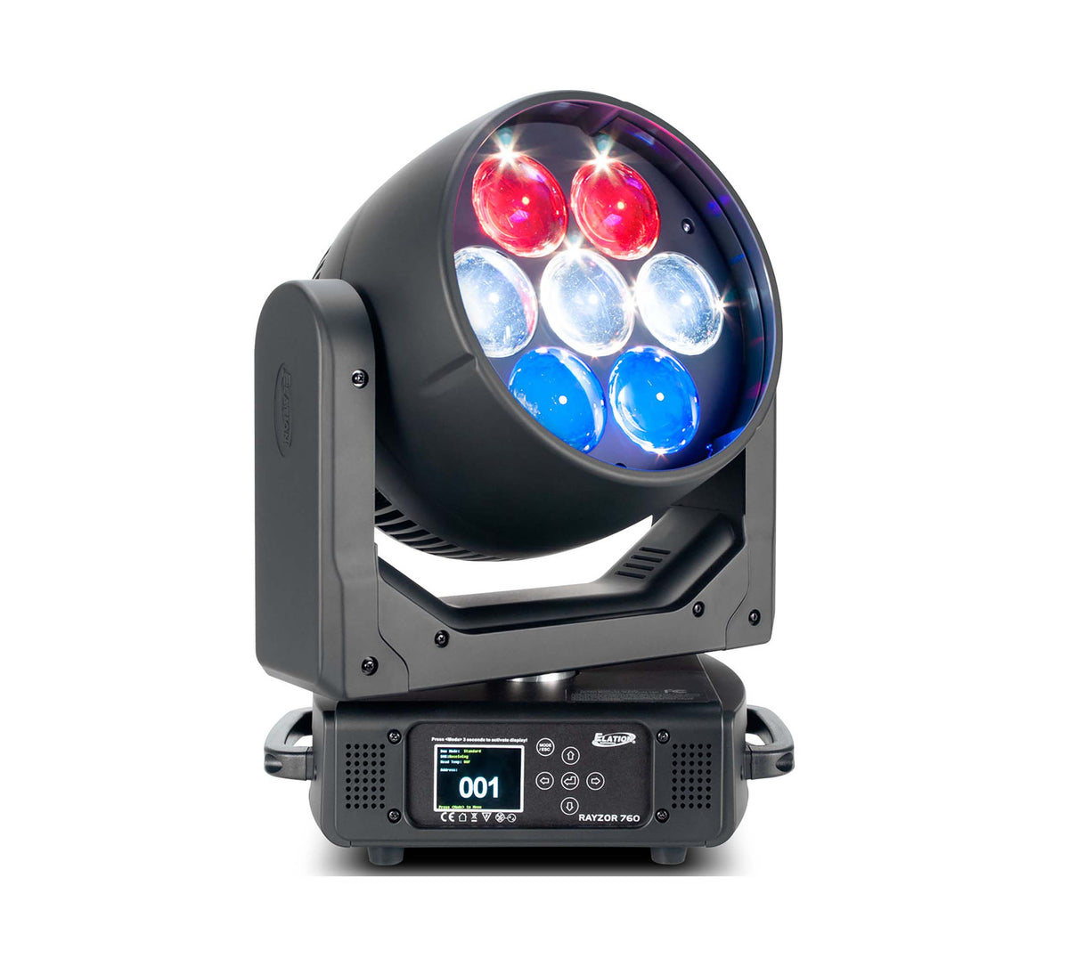 Elation RAYZOR 760 7x 60-Watt RGBW LED Wash Fixture w/ SparkLED Effect, view 4