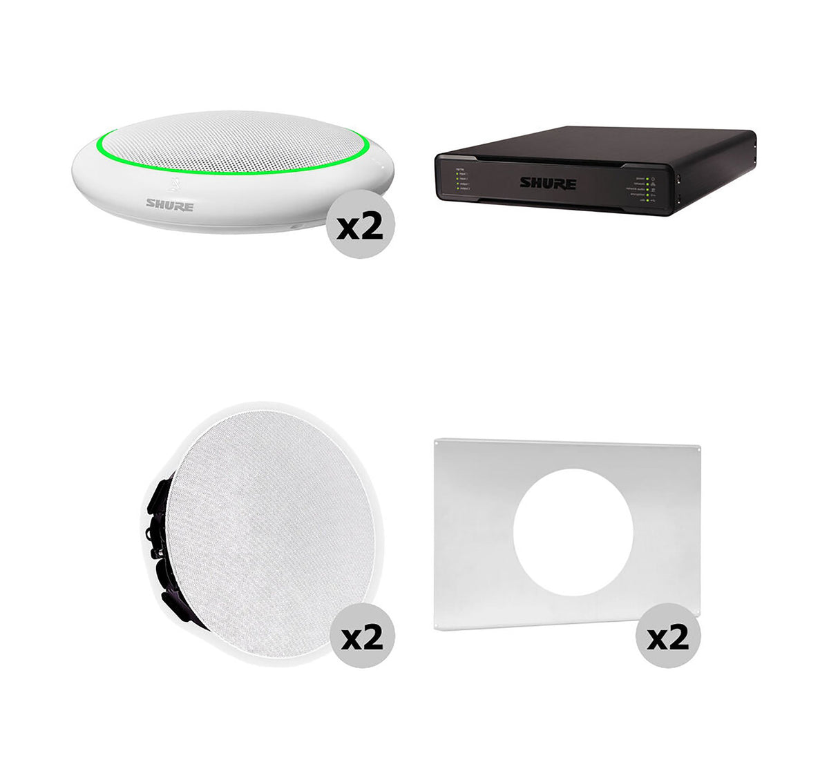 Shure 310X W-V Ecosystem Pkg w/ Mic & Processor & Ceiling Speakers Speaker